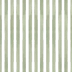 Cercles muraux Rayures verticales Modèle sans couture aquarelle dessinés à la main avec des rayures abstraites de couleur verte isolée sur fond blanc. Bon pour le textile, le fond, le papier d& 39 emballage, etc.