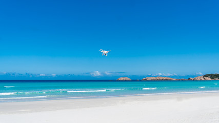 Drone at tropical beach