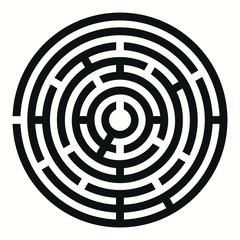 Labyrinth vector circle shape. Maze (labyrinth) game illustration