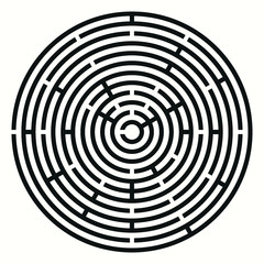 Labyrinth vector circle shape. Maze (labyrinth) game illustration