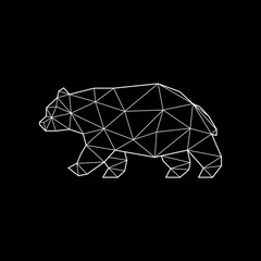 Polygonal abstract bear. Logo of the bear. Vector illustration