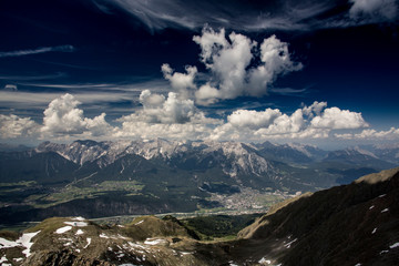 View from the Rietzer Grie&szlig;kogel with Telfs and the Hohe Munde