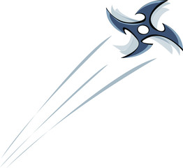 Shuriken volando por el aire directo al objetivo