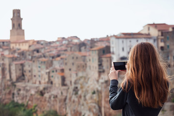 Girl with retro camera