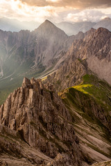 View on a mountainrange seen from the summit of the Reitherspitze