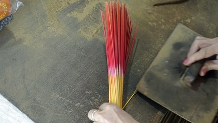 colorful incense sticks in vietnam