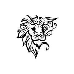 lion head and leaf first concept
