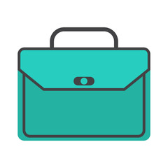 Briefcase business vector illustration in flat style and Briefcase with lock icon