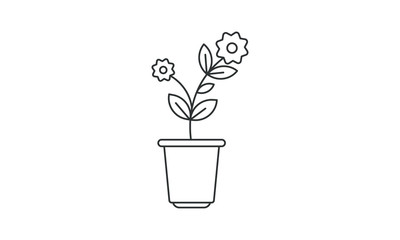 Flower, bloom, Chinese flower, daisy, daisy flower, ornament, flourish, rose, pot, natural, hand-drawn free vector icon