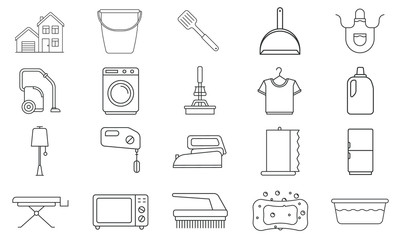 Household elements icon pack, icon set free vector icon