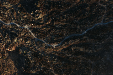 Rocky terrain of Batur volcano, Bali, Indonesia