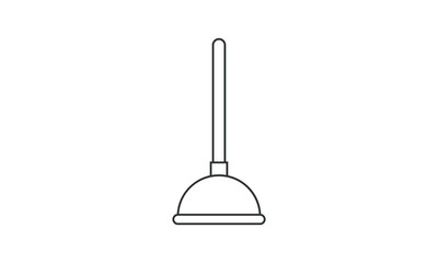 Plunger, bathroom, cleaning, plumbing, service, tool, toilet, rubber, sanitary, tube free vector icon