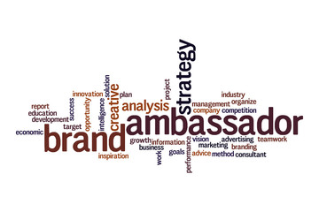 Brand ambassador word cloud concept - obrazy, fototapety, plakaty
