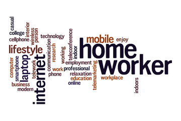 Home worker word cloud concept