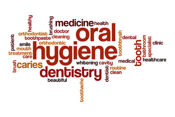 Oral hygiene word cloud concept
