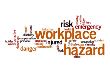 Workplace hazard word cloud concept