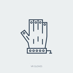 Vector outline icon of virtual reality technology - VR gloves