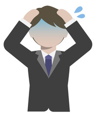 A panicked business man.