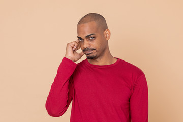 African guy with a red jersey