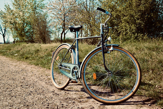 A classic retro bike in the nature