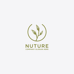 nature linear logo icon template vector