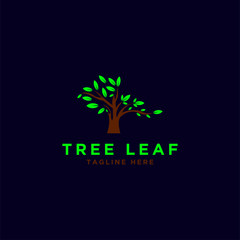 tree and leaf logo design - vector