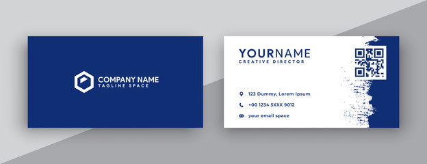 classic blue business card design template , corporate identity design .