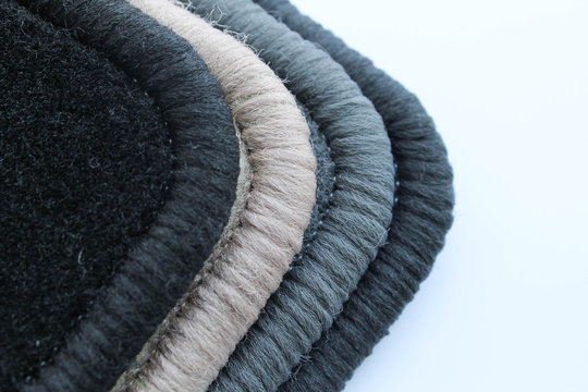 Overlock carpet closeup on a white background.