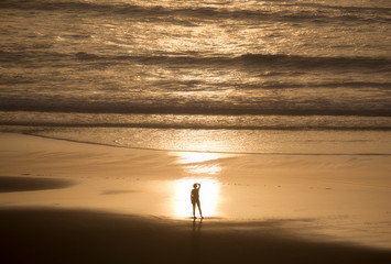 Fototapeta na wymiar ocean sea sunset surf beach