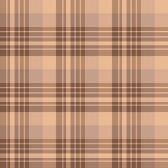 Seamless pattern in fascinating positive brown and beige colors for plaid, fabric, textile, clothes, tablecloth and other things. Vector image.