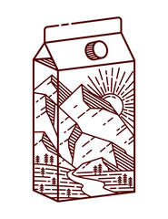 mountain and milk line illustration