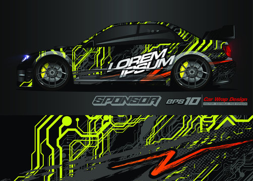 abstract background vector for racing car wrap design and vehicle livery 
