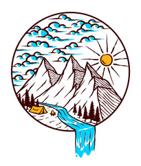 Nature mountain illustration