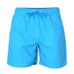 Blue male sport shorts isolated on white background