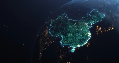 Foto op Plexiglas Planet Earth from Space People's Republic of China highlighted, elements of this image courtesy of NASA © Sono Creative