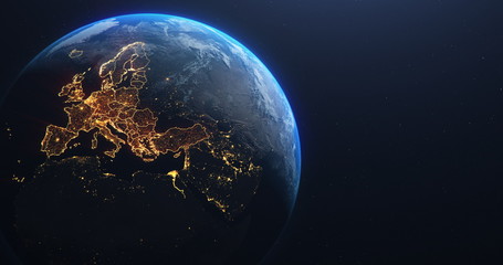Fototapeta Planet Earth from Space EU Europe Countries highlighted, elements of this image courtesy of NASA obraz