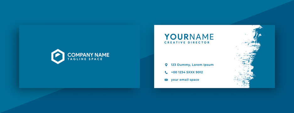 modern business card design. blue business card design . new 2020 color trend , mosaic blue business card template color