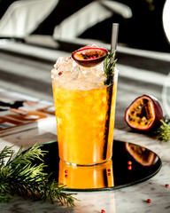 iced orange cocktail on the table __