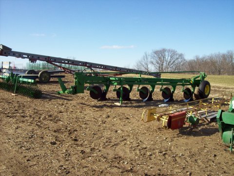 Davis County, Iowa, USA - 1/2009:  Farm Auction Equipment Lined Up For Sale