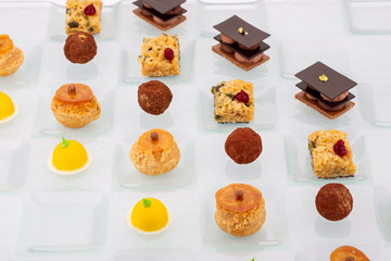 Mini desserts for outdoor catering, for holidays and ceremonies, for restaurant, menu
