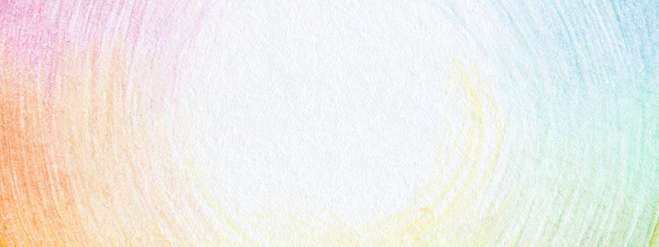 Color pencil rainbow graphic horizontal background.