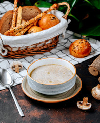 mushroom soup on the table _