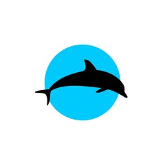 Dolphin icon silhouette isolated on a white background