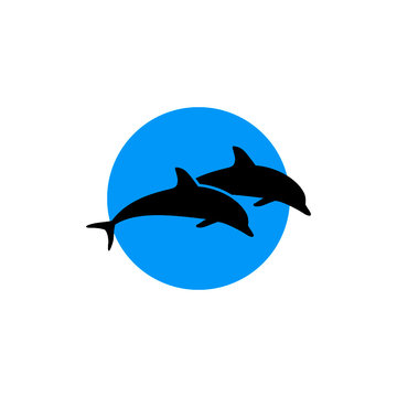 Dolphin icon silhouette isolated on a white background