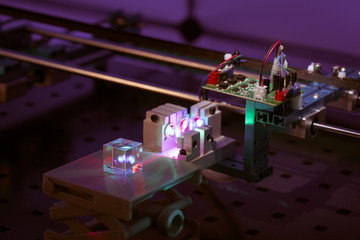 Laser development system in optical laboratory.