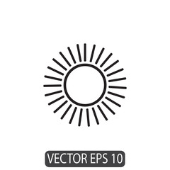 Sun Line Icon Design Vector, Template