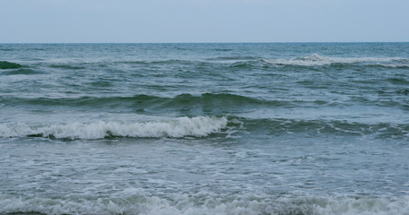 Big sea wave on beach