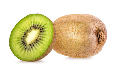 Fresh kiwi isolated on white background with clipping path