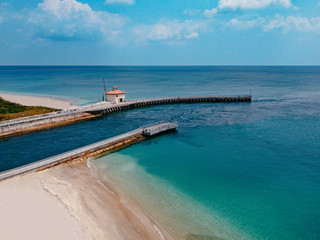 Fototapeta premium Empty Beach, Lonely Pier