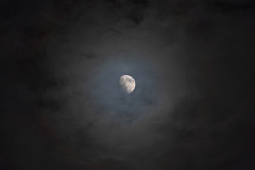 full moon and clouds
